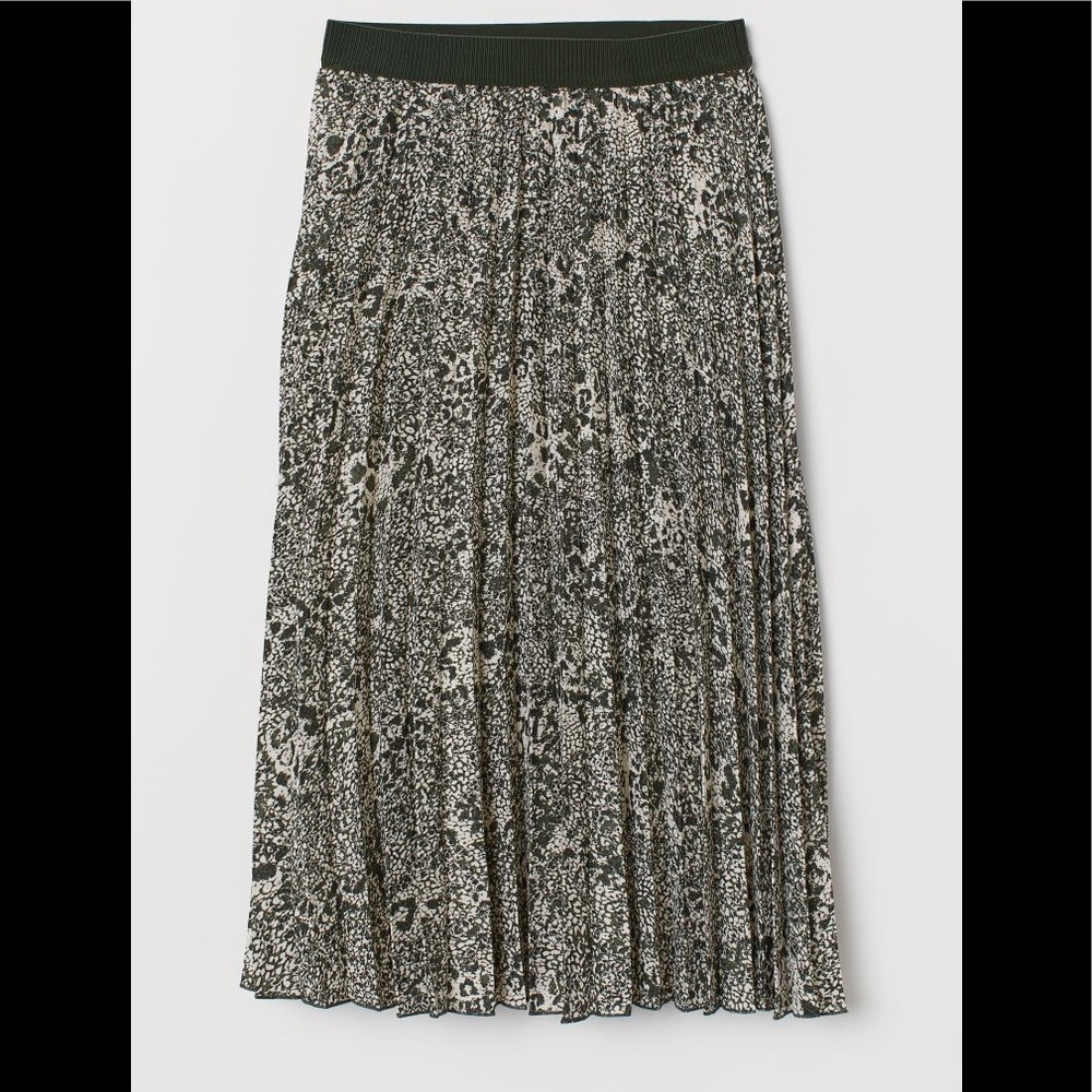 H&M PLEATED MIDI SKIRT